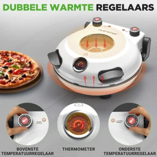 Nutrichef Elektrische Pizza Oven 30 cm 1200W Wit
