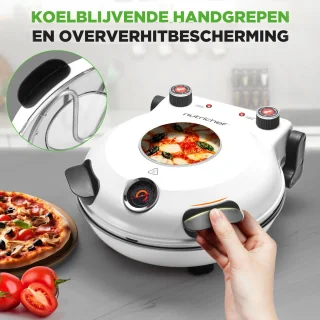 Nutrichef Elektrische Pizza Oven 30 cm 1200W Wit