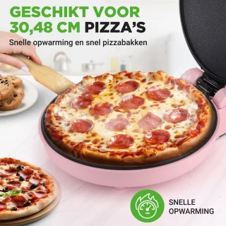 NutriChef Elektrische Pizzaoven - Roze