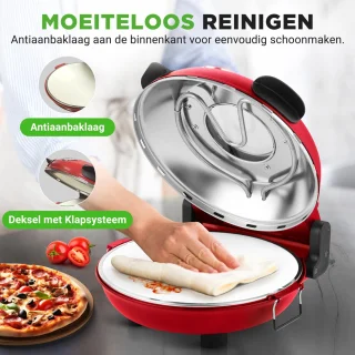 Nutrichef Pizza Oven 30 cm Rood