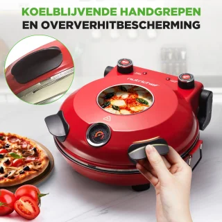 Nutrichef Pizza Oven 30 cm Rood