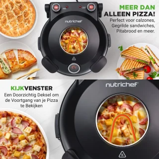 Nutrichef Pizzaoven 1200W 30cm Zwart