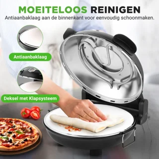 Nutrichef Pizzaoven 1200W 30cm Zwart