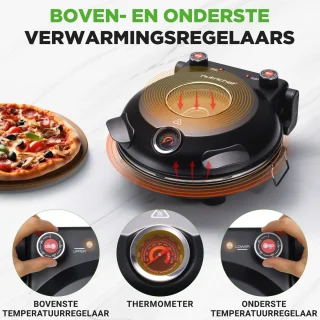 Nutrichef Pizzaoven 1200W 30cm Zwart