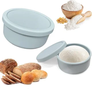 Opbergdozen voor pizzadeeg, set van 2, 300 ml en 700 ml