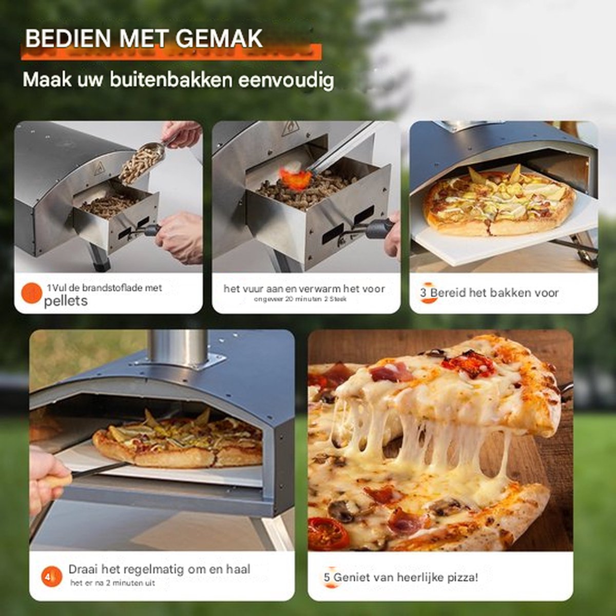Outdoor Chef Draagbare RVS Pizza Oven 304.8mm