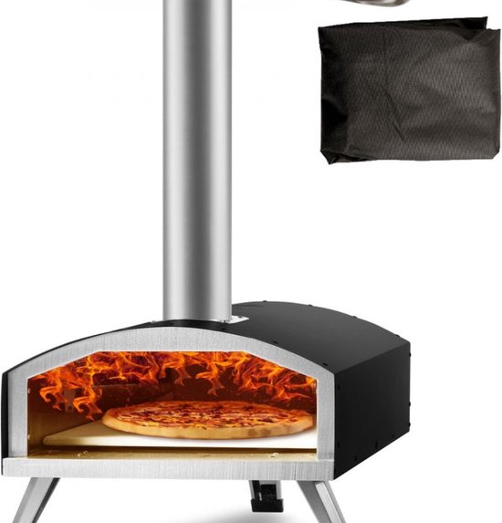 Outdoor RVS Draagbare Pizza Oven 304.8mm Gas en Houtpellets