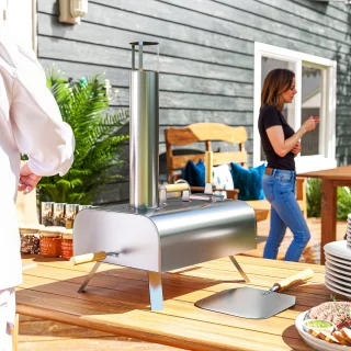Outsunny Pizzaoven Roestvrij Staal Zilver