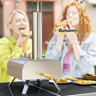 Outsunny Pizzaoven Roestvrij Staal Zilver