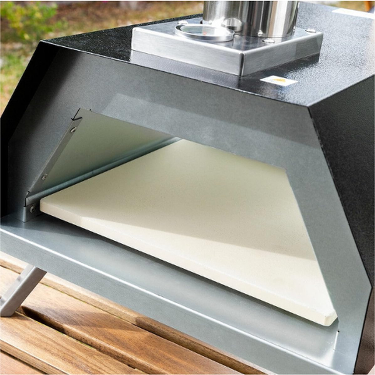 Pellet Pizza Oven RVS met Keramische Steen en Accessoires