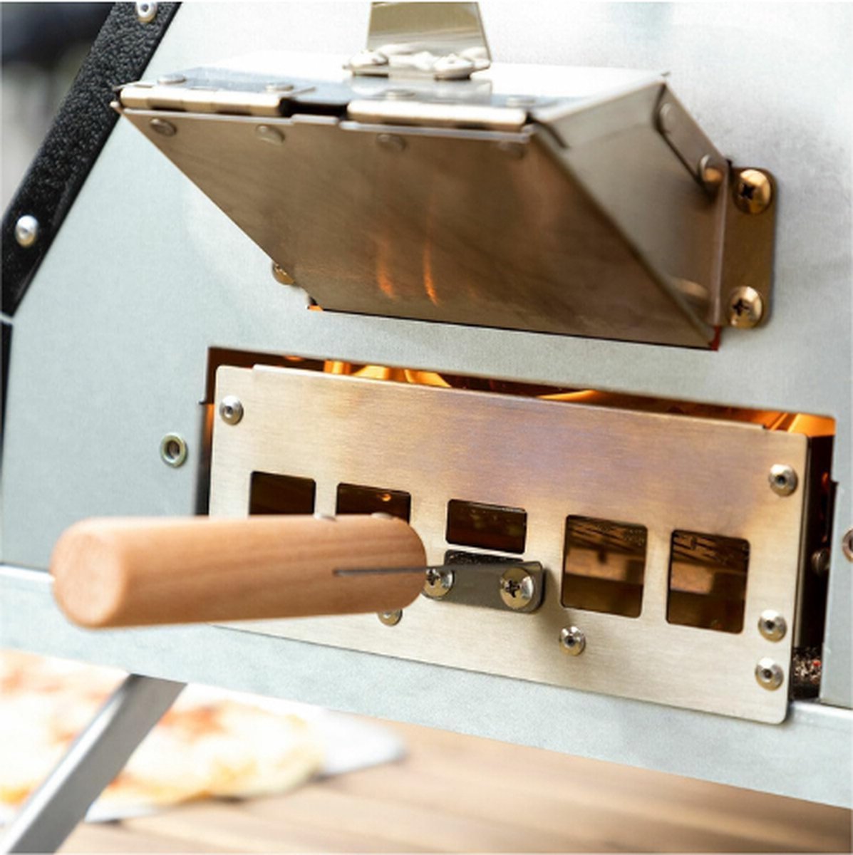 Pellet Pizza Oven RVS met Keramische Steen en Accessoires