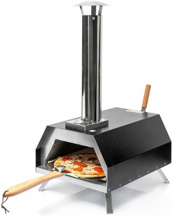 Pellet Pizza Oven RVS met Keramische Steen en Accessoires