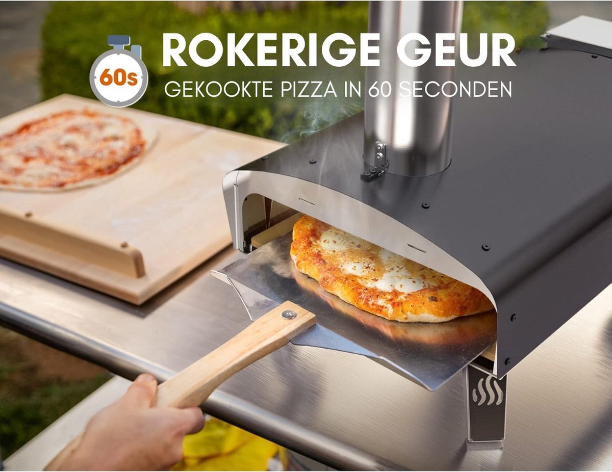 Pellet Pizza Oven Zwart Complete Set