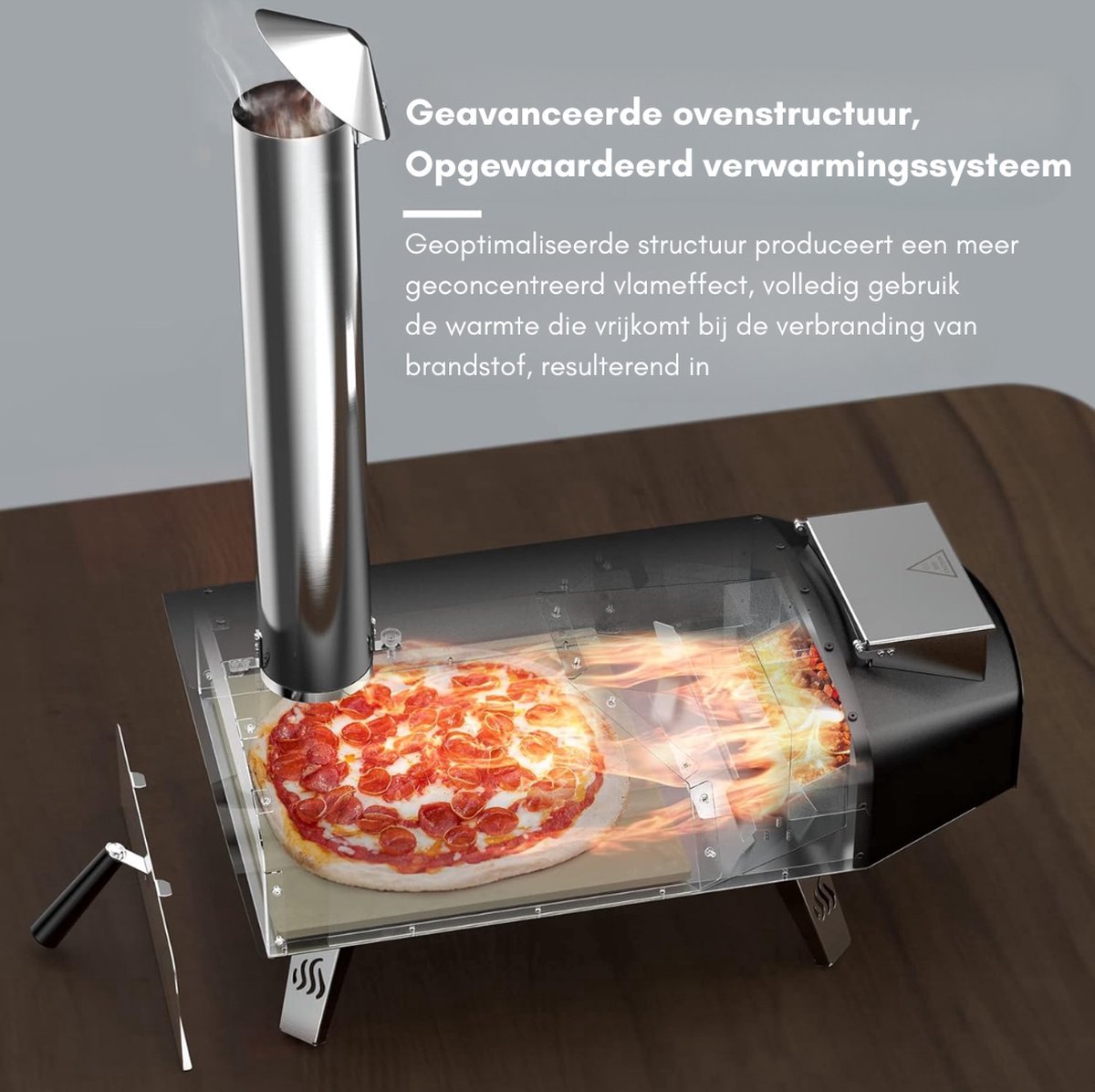 Pellet Pizza Oven Zwart Complete Set