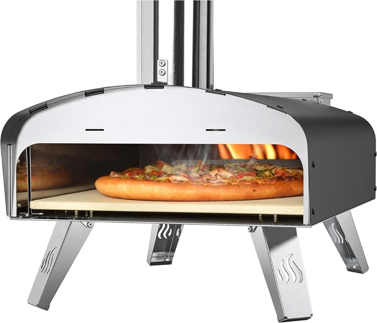 Pellet Pizza Oven Zwart Complete Set