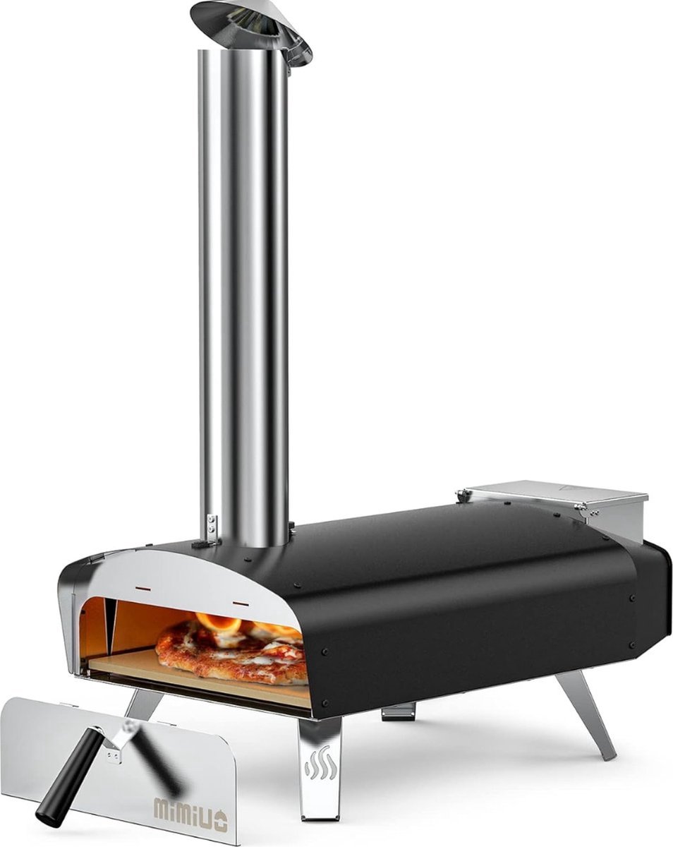 Pellet Pizza Oven Zwart Complete Set