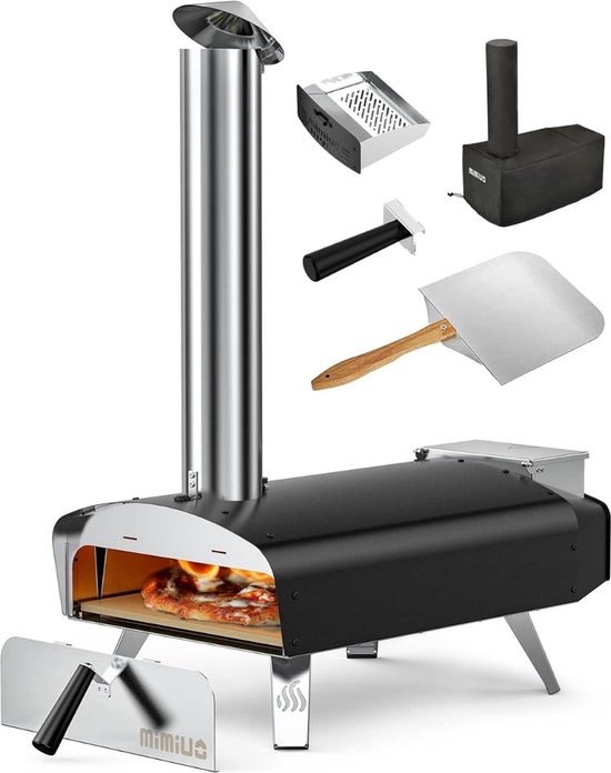Pellet Pizza Oven Zwart Complete Set