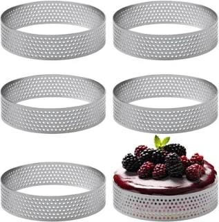 Perforated bakring set van 6 stuks, diameter 8 cm