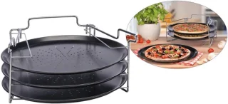 Pizza bakset 3-delig met bakblikken en houder