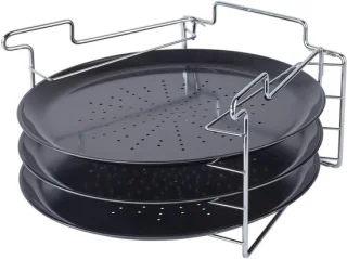 Pizza Bakset Ovenschaal 3-delig 32 cm Zwart/Zilver