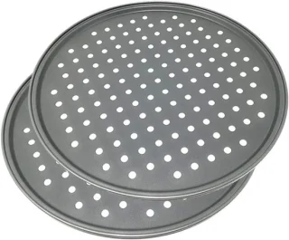 Pizza bakvorm set 2 stuks 32 cm zwart