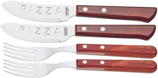Pizza bestekset 4-delig Rood