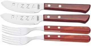 Pizza bestekset 4 delig rood
