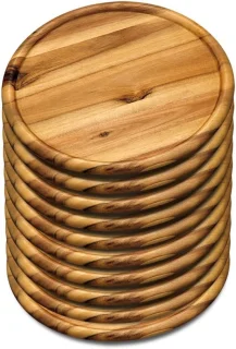 Pizza borden set - houten serveerschalen