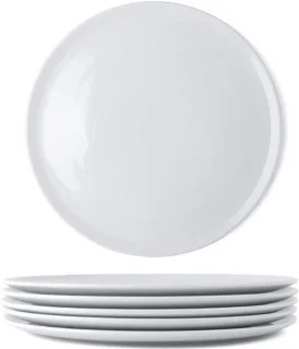 Pizza borden set porseleinen schotels 6 stuks 31.5 cm wit