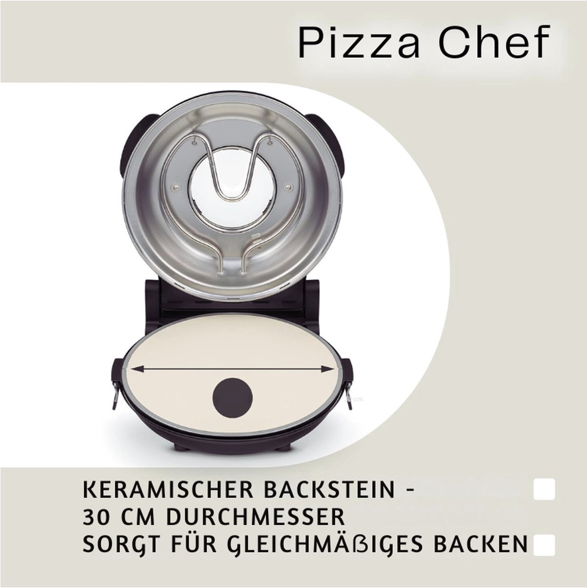 Pizza Chef Elektrische Pizzaoven 1200W 30cm