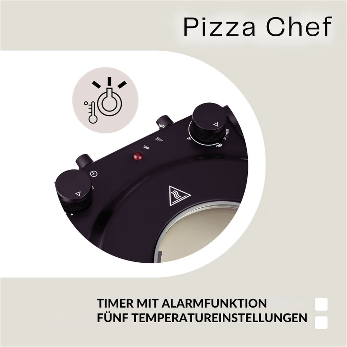Pizza Chef Elektrische Pizzaoven 1200W 30cm