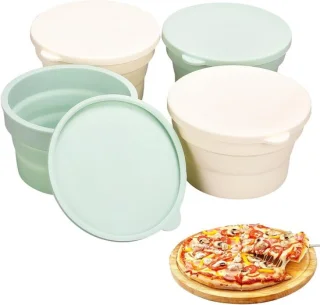Pizza deeg bakjes 4 stuks 590ml groen beige