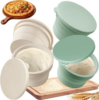 Pizza deeg bakjes - fermentatie box - 4 stuks - groen wit