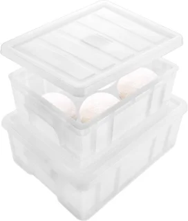 Pizza deegdozen met deksel - 2 stuks (25 x 30 & 40 x 30 cm)
