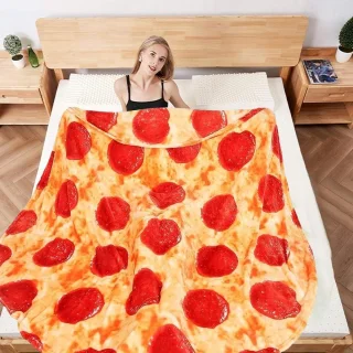 Pizza deken food wrap - 150cm - multicolor