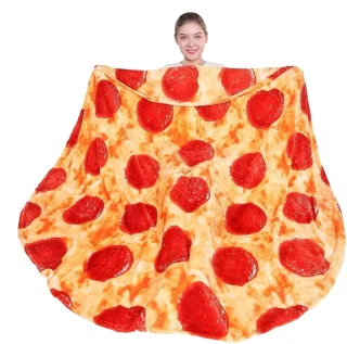 Pizza deken food wrap - 150cm - multicolor