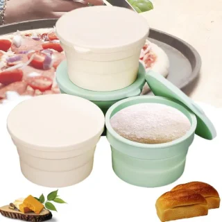Pizza Fermentatiebox 4-delig – 13 cm ronde siliconendozen
