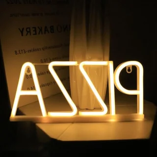 Pizza neon lichtbord 20 x 20 cm