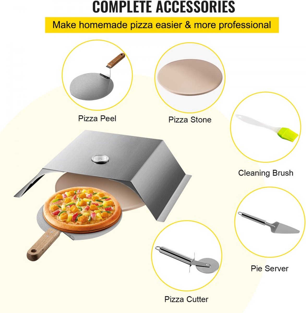 Pizza Oven Buiten 48x35x17 cm Roestvrijstaal Zilver 3 kg