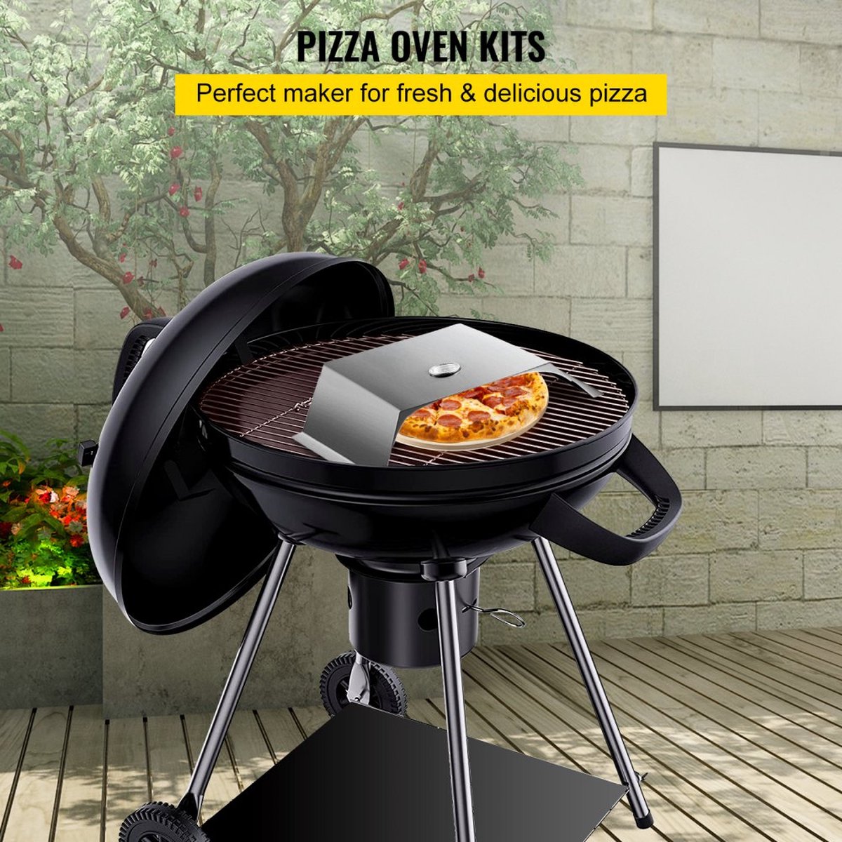 Pizza Oven Buiten 48x35x17 cm Roestvrijstaal Zilver 3 kg