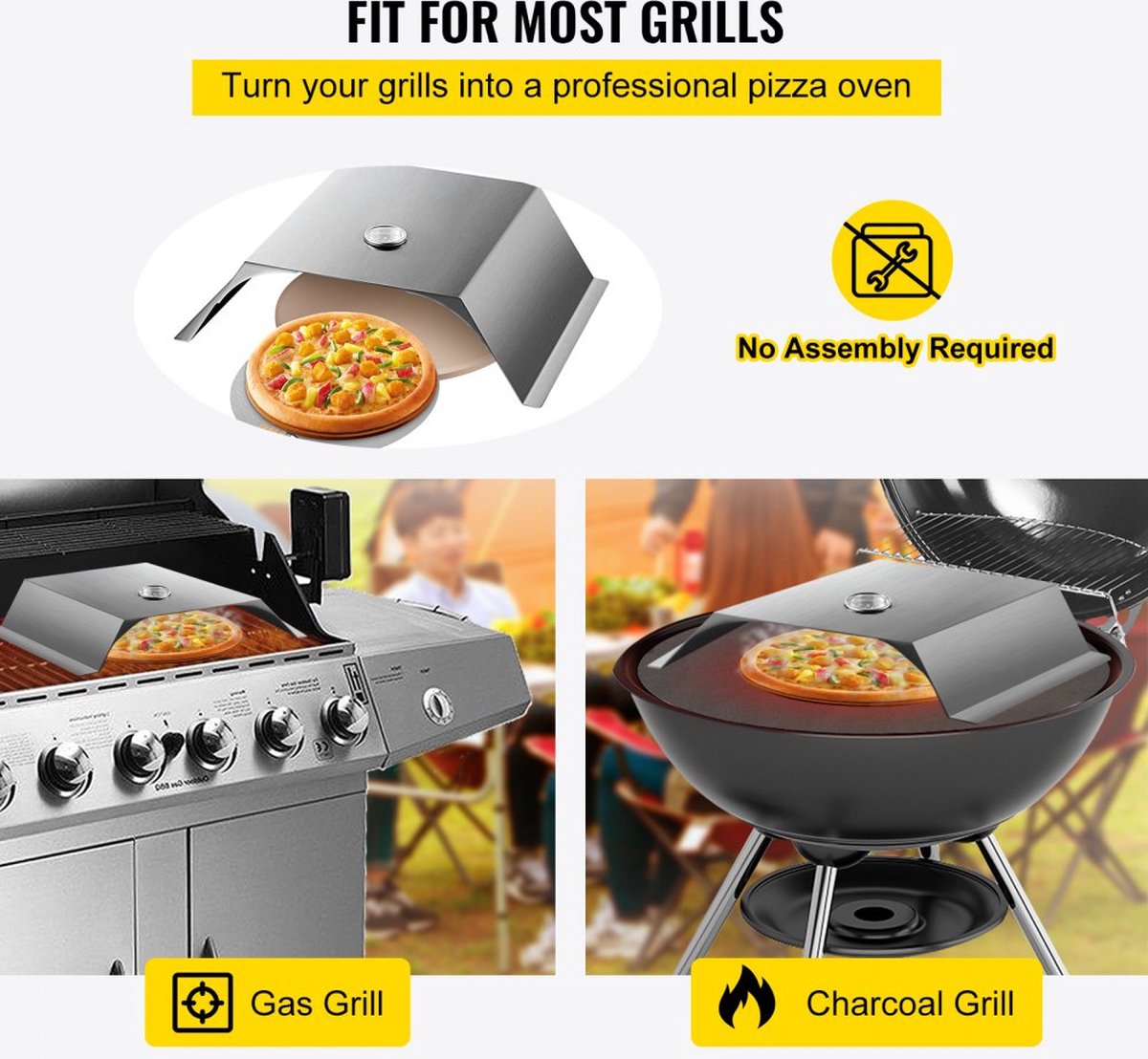 Pizza Oven Buiten 48x35x17 cm Roestvrijstaal Zilver 3 kg