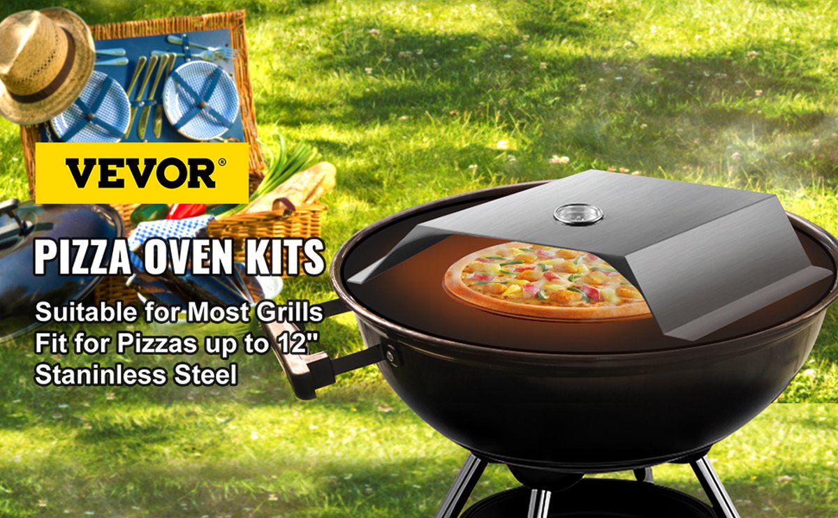 Pizza Oven Buiten 48x35x17 cm Roestvrijstaal Zilver 3 kg