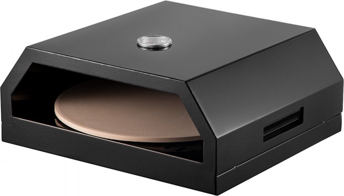 Pizza Oven Buiten Zwart Gas 42x37x19cm Roestvrij Staal Cordieriet