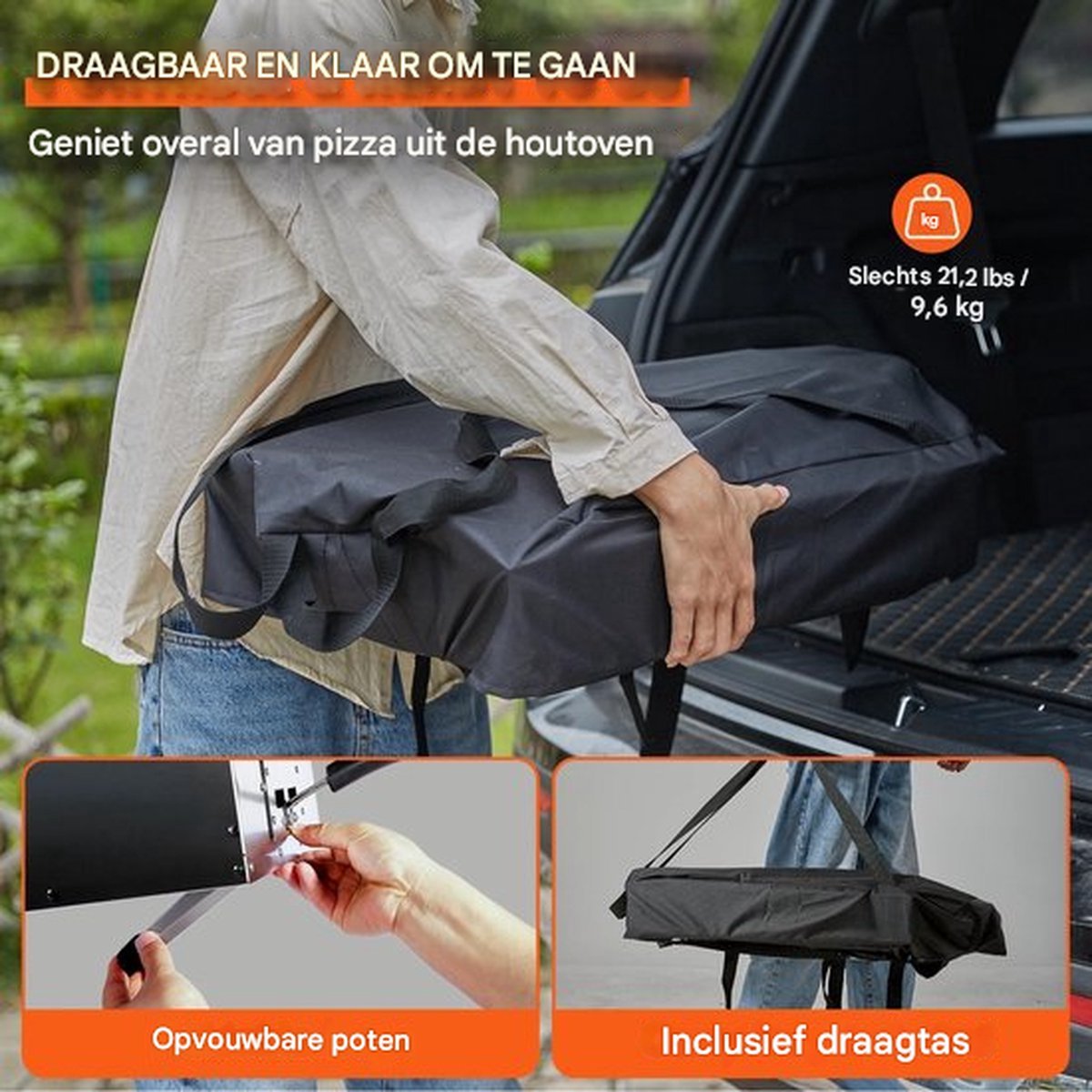 Pizza Oven Deluxe RVS Draagbaar Outdoor