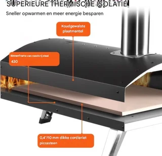 Pizza Oven Deluxe RVS Draagbaar Outdoor