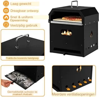 Pizza oven houtgestookt 36x33,5x43,5 cm