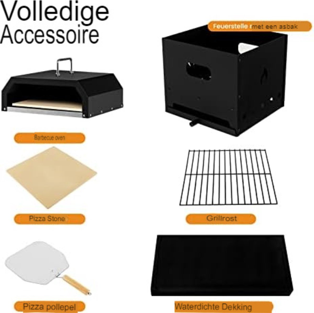 Pizza oven houtgestookt 36x33,5x43,5 cm