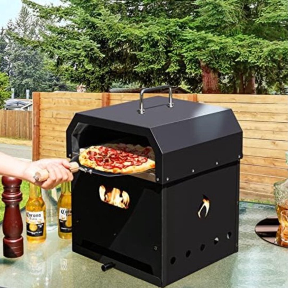 Pizza oven houtgestookt buiten 36x33,5x43,5 cm