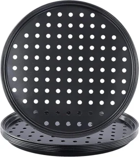 Pizza pan set 6 stuks 26 cm donkergrijs