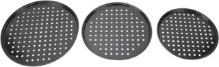 Pizza Pan Set bakblikken 3 maten zwart